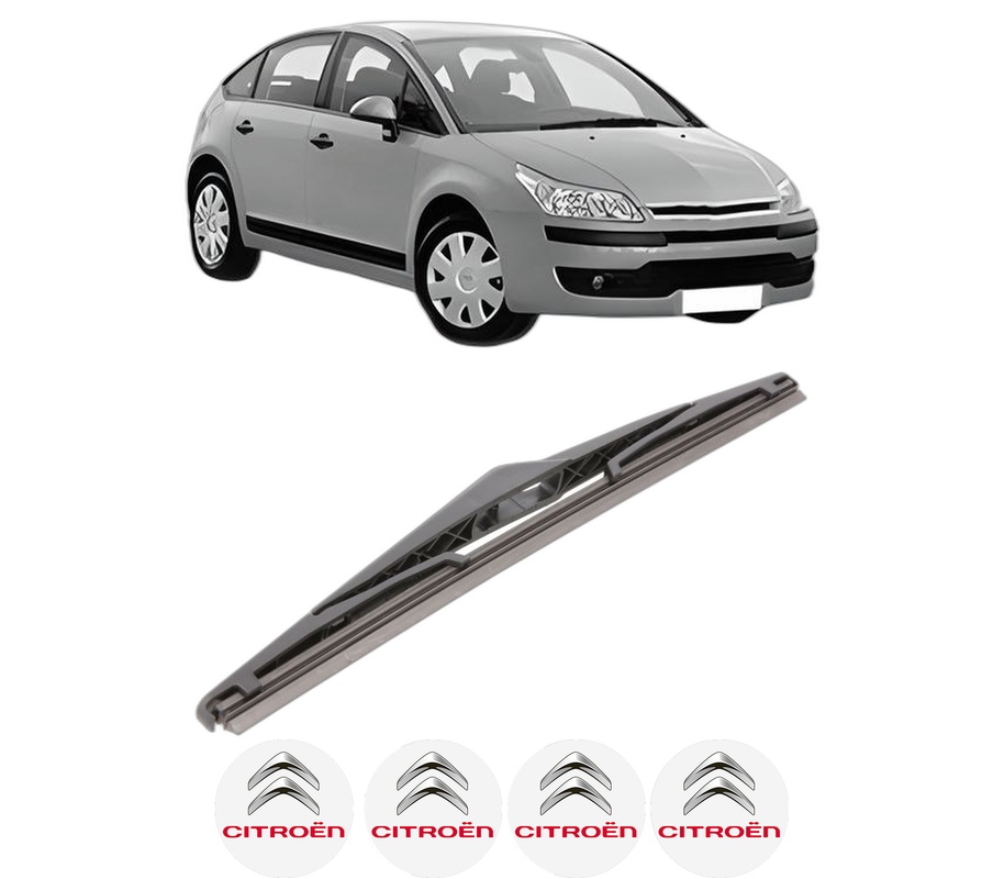 Stergator lamela spate CITROEN C4 I (LC_) din 2004 - 2012, pentru luneta auto, Bosch Twin, din cauciuc siliconat rezistent, 4 Stickere Auto CITROEN