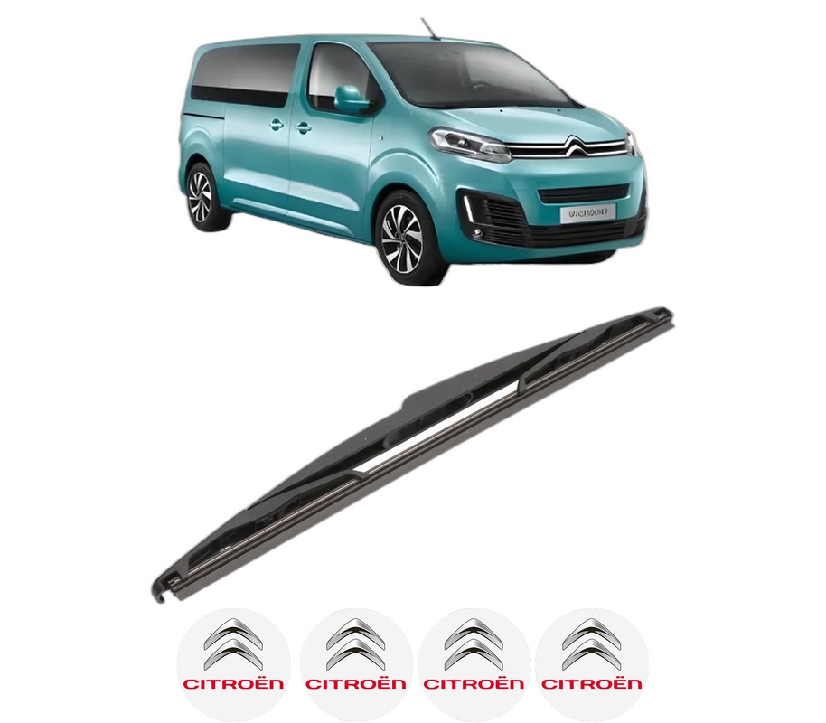Stergator lamela spate CITROEN SPACETOURER Bus (V_) din 2016 - 2023, pentru luneta auto, Valeo Silencio, din cauciuc siliconat rezistent, 4 Stickere Auto CITROEN