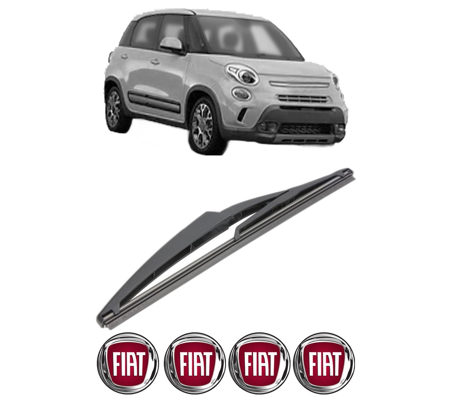 Stergator lamela spate FIAT 500L (351_, 352_) din 2012 - 2018, pentru luneta auto, Valeo Silencio, din cauciuc siliconat rezistent, 4 Stickere Auto FIAT