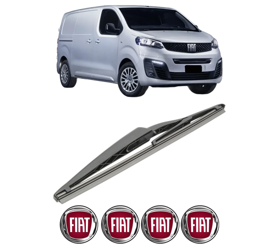 Stergator lamela spate FIAT SCUDO Van din 2007 - 2023, pentru luneta auto, Bosch Twin, din cauciuc siliconat rezistent, 4 Stickere Auto FIAT