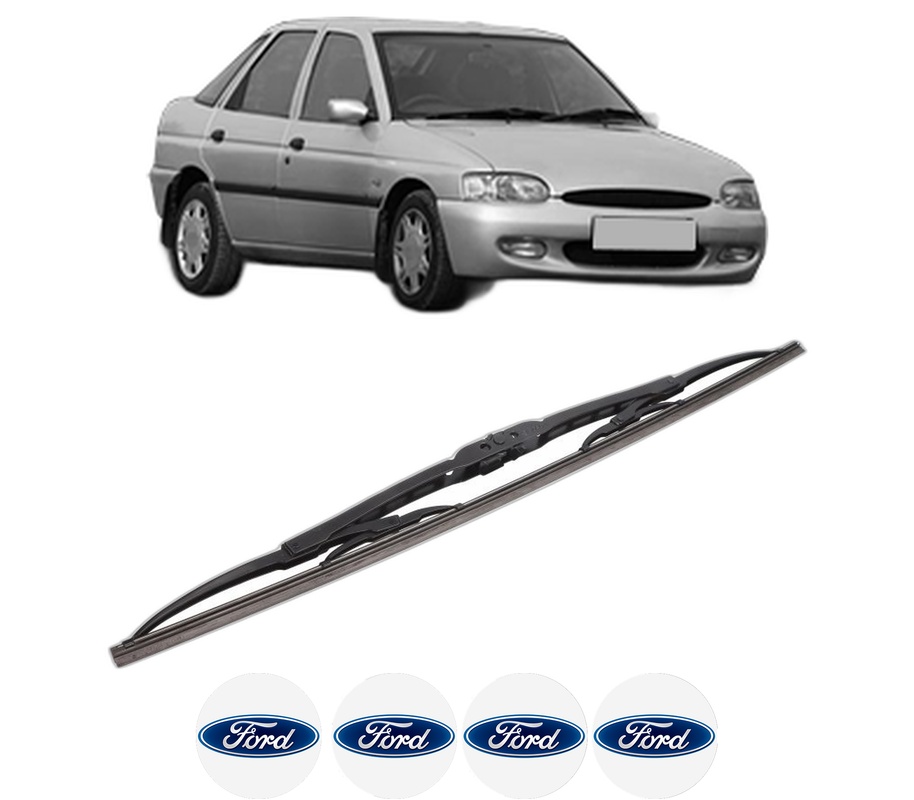 Stergator lamela spate FORD ESCORT CLASSIC (AAL, ABL) din 1998 - 2000, pentru luneta auto, Bosch Twin, din cauciuc siliconat rezistent, 4 Stickere Auto FORD