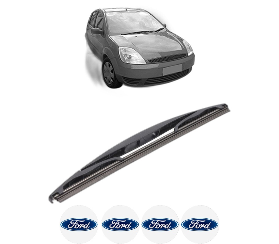 Stergator lamela spate FORD FIESTA V (JH_, JD_) din 2001 - 2008, pentru luneta auto, Bosch Twin, din cauciuc siliconat rezistent, 4 Stickere Auto FORD