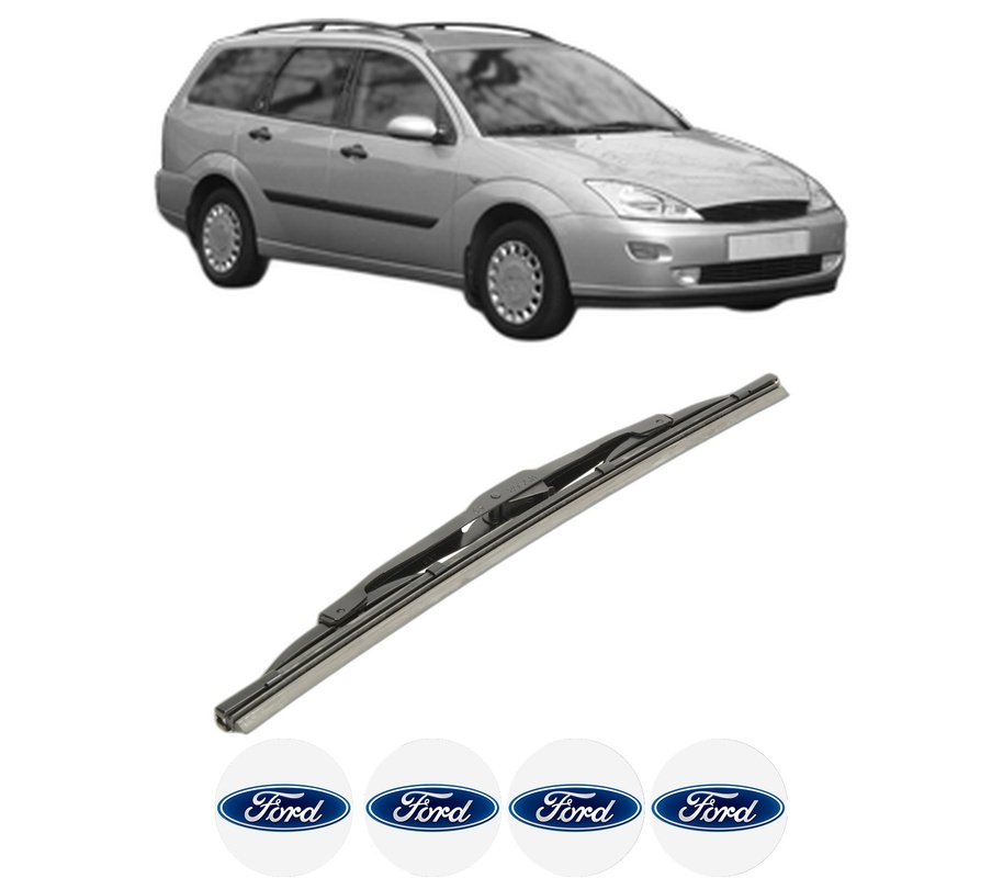 Stergator lamela spate FORD FOCUS I Turnier (DNW) din 1999 - 2005, pentru luneta auto, Bosch Twin, din cauciuc siliconat rezistent, 4 Stickere Auto FORD