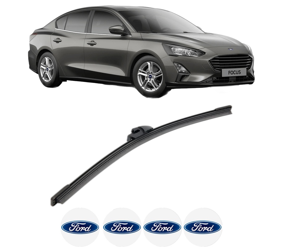 Stergator lamela spate FORD FOCUS IV Saloon (HM) din 2018, pentru luneta auto, Bosch Aerotwin, din cauciuc siliconat rezistent, 4 Stickere Auto FORD