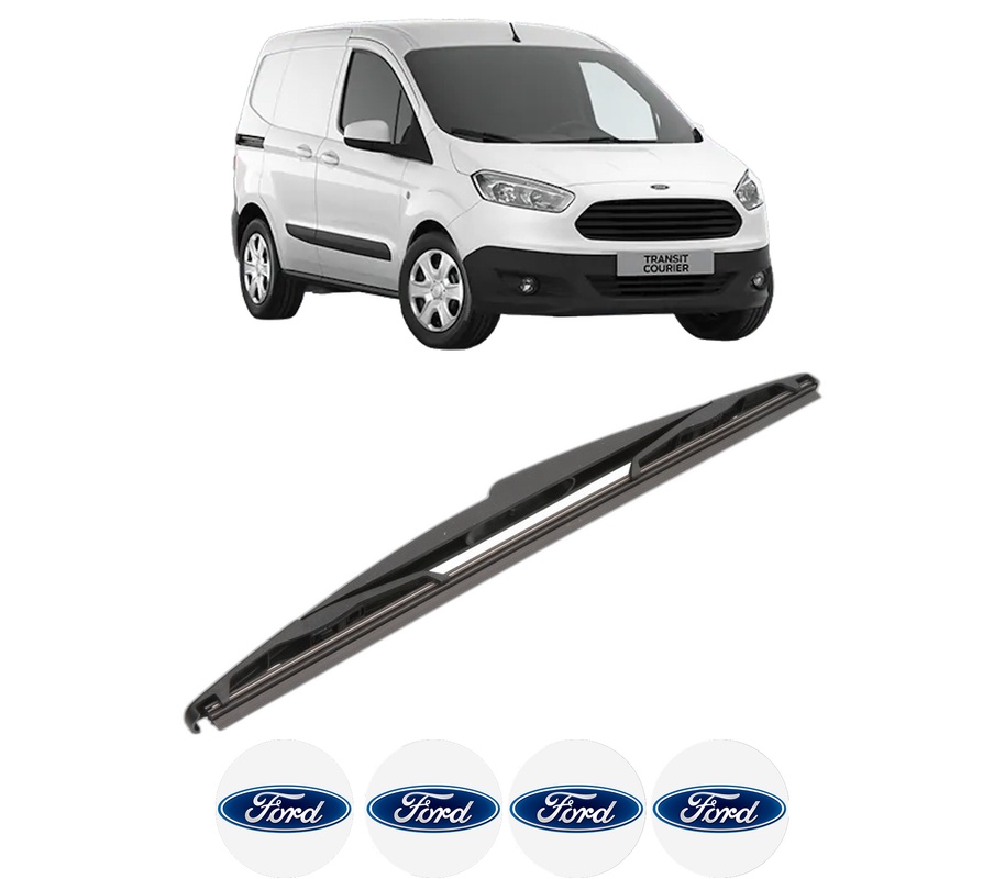 Stergator lamela spate FORD TRANSIT COURIER B460 Box Body/MPV din 2014 - 2023, pentru luneta auto, Valeo Silencio, din cauciuc siliconat rezistent, 4 Stickere Auto FORD