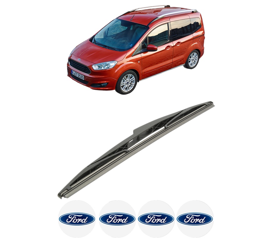 Stergator lamela spate FORD TRANSIT COURIER B460 MPV din 2014 - 2023, pentru luneta auto, Bosch Twin, din cauciuc siliconat rezistent, 4 Stickere Auto FORD