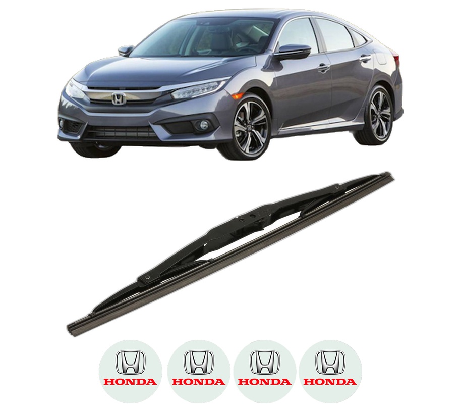 Stergator lamela spate HONDA CIVIC X Hatchback (FC_, FK_) din 2017 - 2022, pentru luneta auto, Bosch Twin, din cauciuc siliconat rezistent, 4 Stickere Auto HONDA