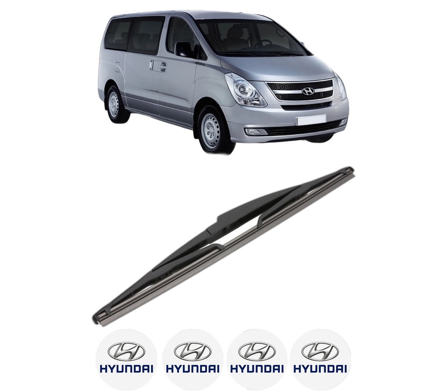 Stergator lamela spate HYUNDAI H-1 Travel (TQ) din 2008, pentru luneta auto, Valeo Silencio, din cauciuc siliconat rezistent, 4 Stickere Auto HYUNDAI