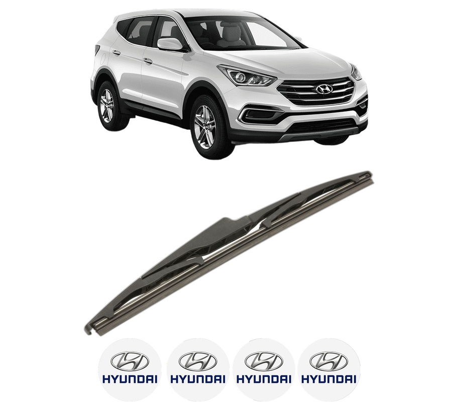 Stergator lamela spate HYUNDAI SANTA FE IV (TM, TMA) din 2018 - 2020, pentru luneta auto, Bosch Twin, din cauciuc siliconat rezistent, 4 Stickere Auto HYUNDAI