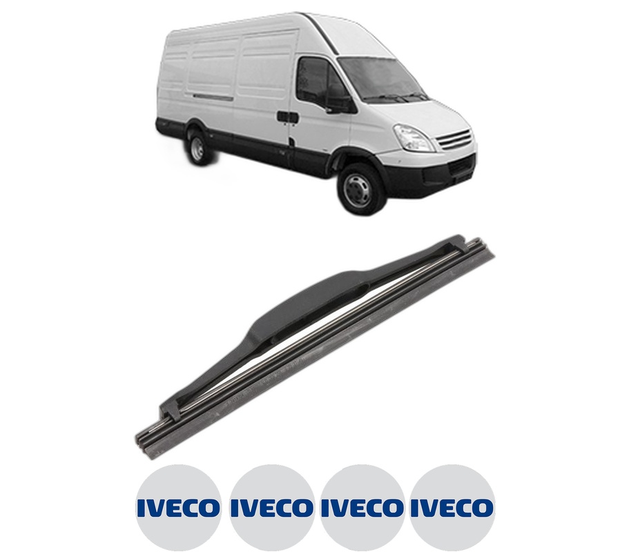 Stergator lamela spate IVECO DAILY IV Van din 2006 - 2011, pentru luneta auto, Valeo Silencio, din cauciuc siliconat rezistent, 4 Stickere Auto IVECO