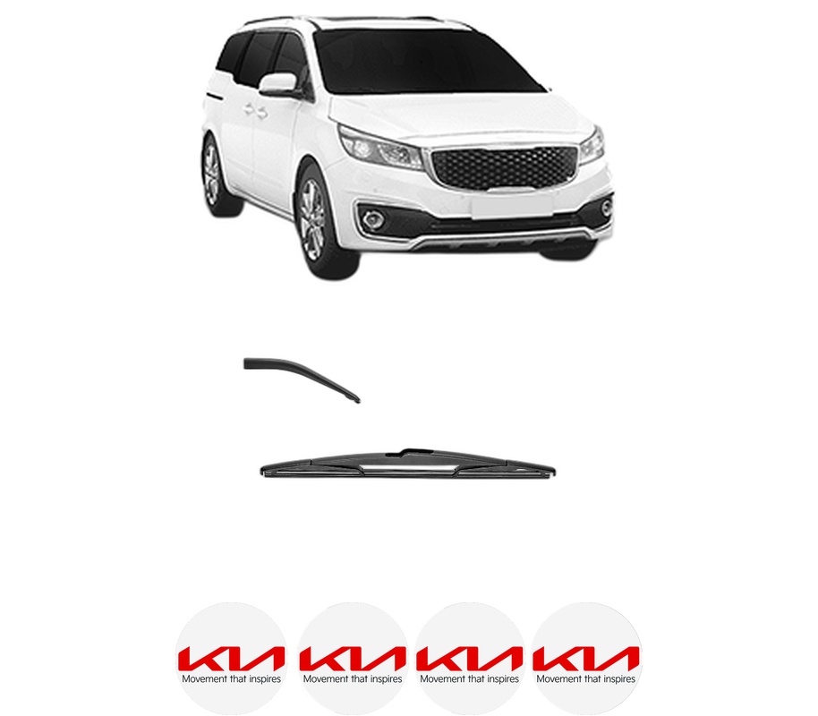 Stergator lamela spate KIA CARNIVAL IV (KA4) din 2021, pentru luneta auto, Valeo Silencio, din cauciuc siliconat rezistent, 4 Stickere Auto KIA