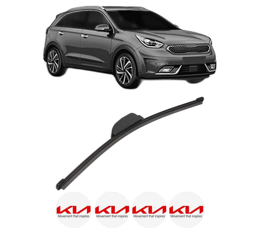 Stergator lamela spate KIA NIRO VAN (DE) din 2016, pentru luneta auto, Valeo Silencio, din cauciuc siliconat rezistent, 4 Stickere Auto KIA