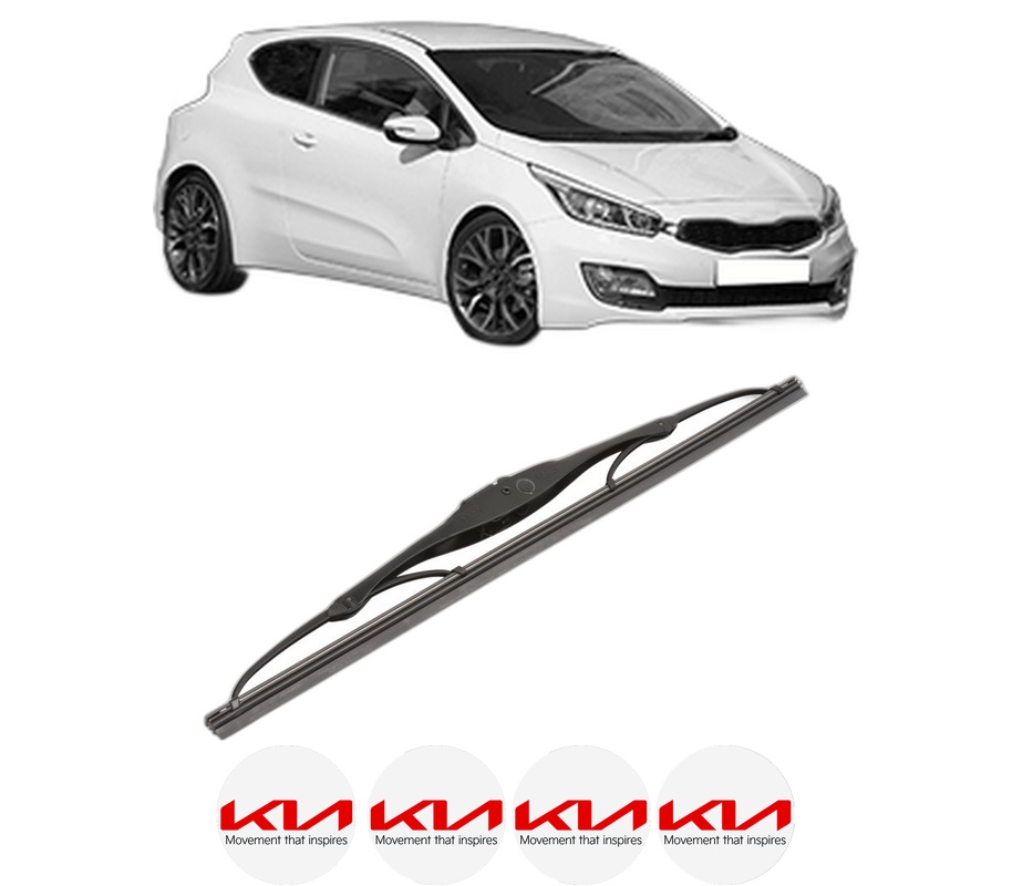 Stergator lamela spate KIA PRO CEE'D (JD) din 2013 - 2018, pentru luneta auto, Valeo Silencio, din cauciuc siliconat rezistent, 4 Stickere Auto KIA