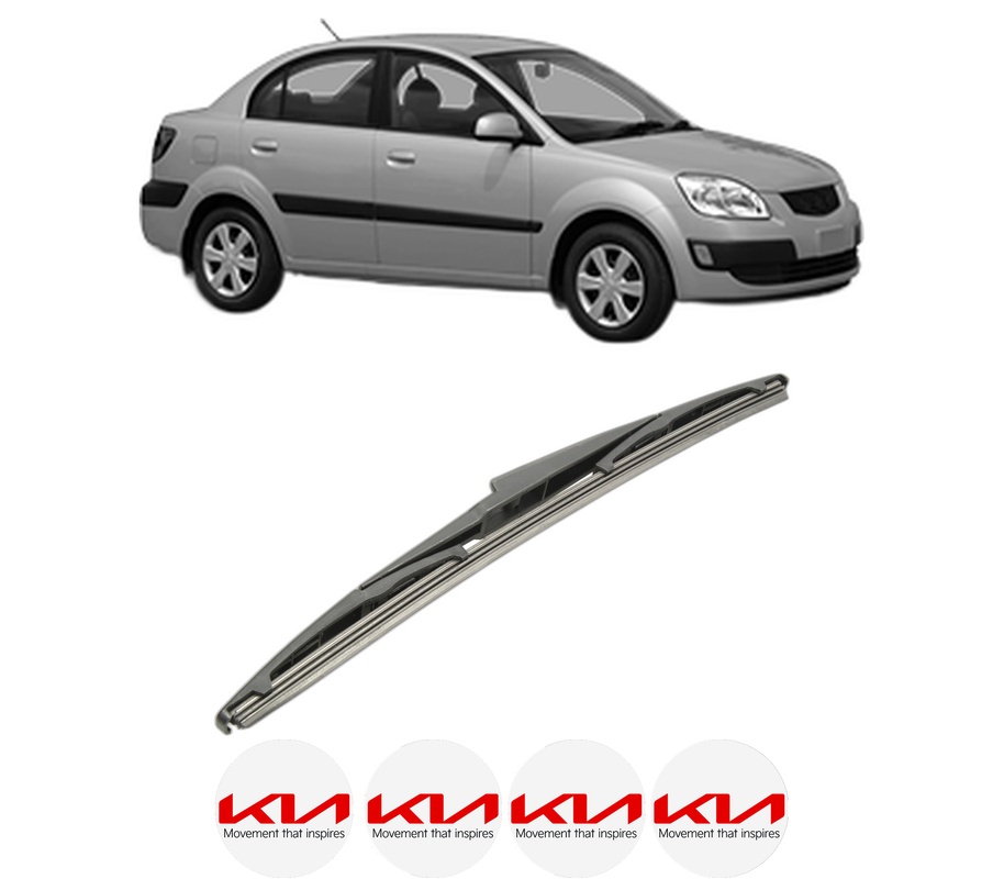 Stergator lamela spate KIA RIO II Saloon (JB) din 2005 - 2011, pentru luneta auto, Bosch Twin, din cauciuc siliconat rezistent, 4 Stickere Auto KIA