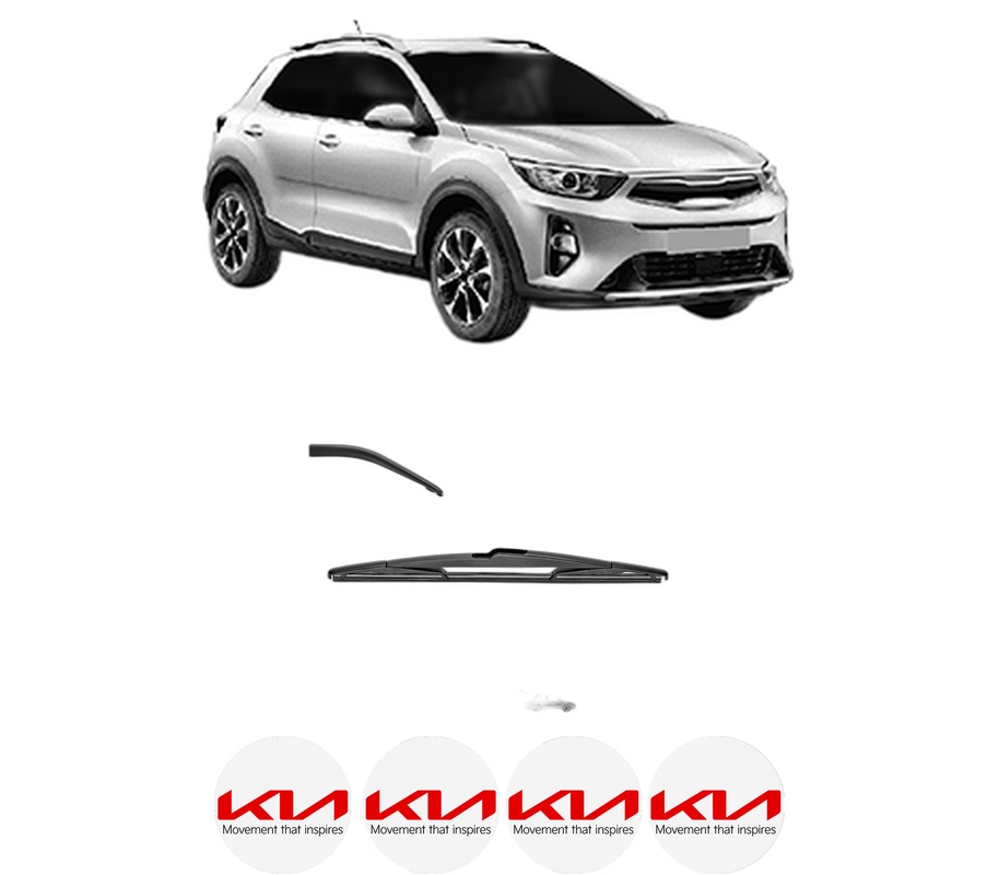 Stergator lamela spate KIA STONIC Hatchback Van (YB) din 2018, pentru luneta auto, Valeo Silencio, din cauciuc siliconat rezistent, 4 Stickere Auto KIA