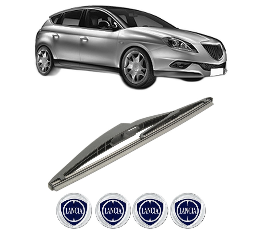 Stergator lamela spate LANCIA DELTA III (844_) din 2008 - 2014, pentru luneta auto, Bosch Twin, din cauciuc siliconat rezistent, 4 Stickere Auto LANCIA
