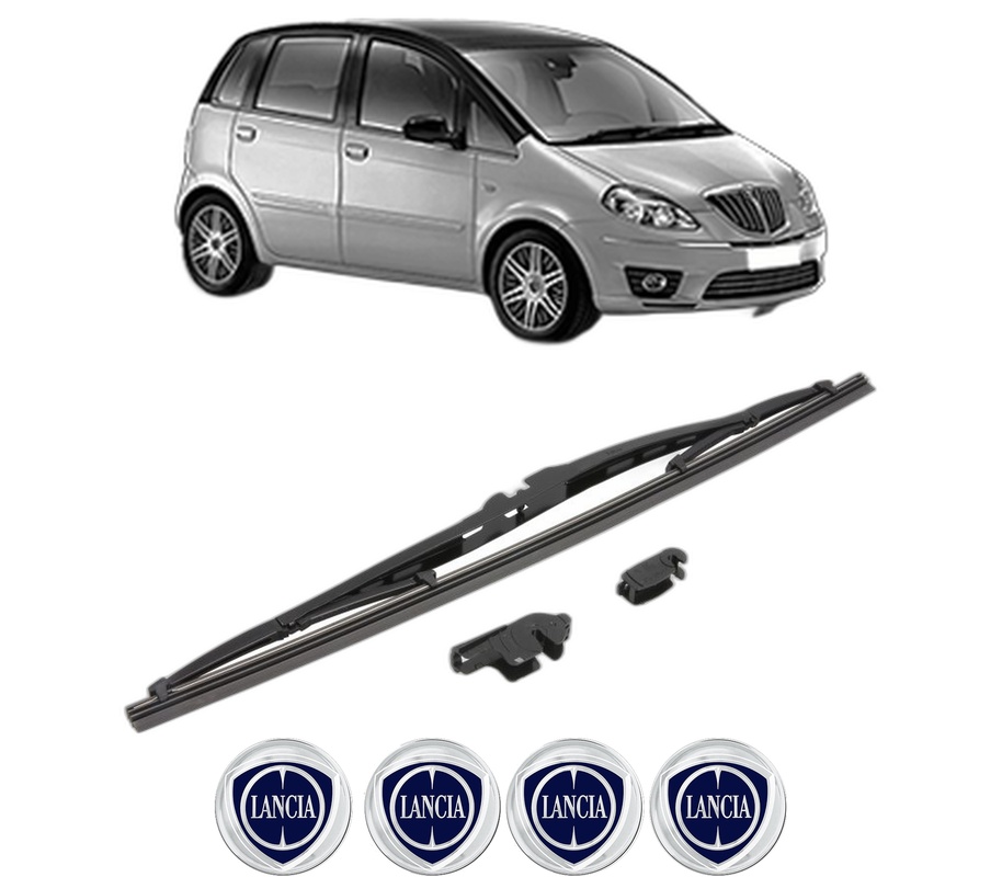 Stergator lamela spate LANCIA MUSA (350_) din 2004 - 2012, pentru luneta auto, Valeo Silencio, din cauciuc siliconat rezistent, 4 Stickere Auto LANCIA