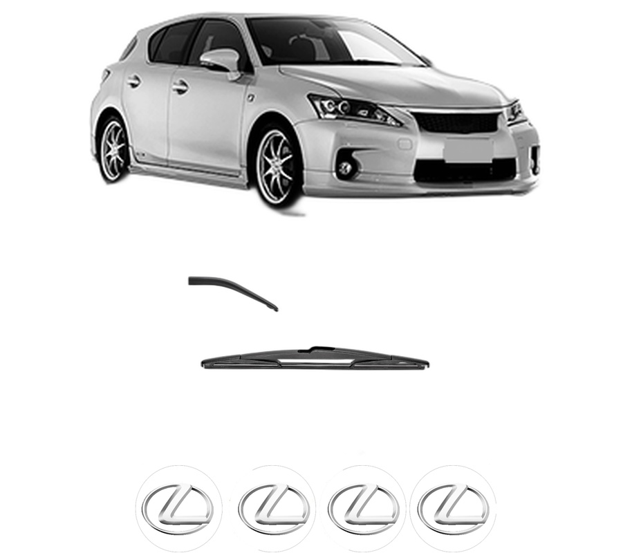 Stergator lamela spate LEXUS CT (ZWA10_) din 2011, pentru luneta auto, Valeo Silencio, din cauciuc siliconat rezistent, 4 Stickere Auto LEXUS