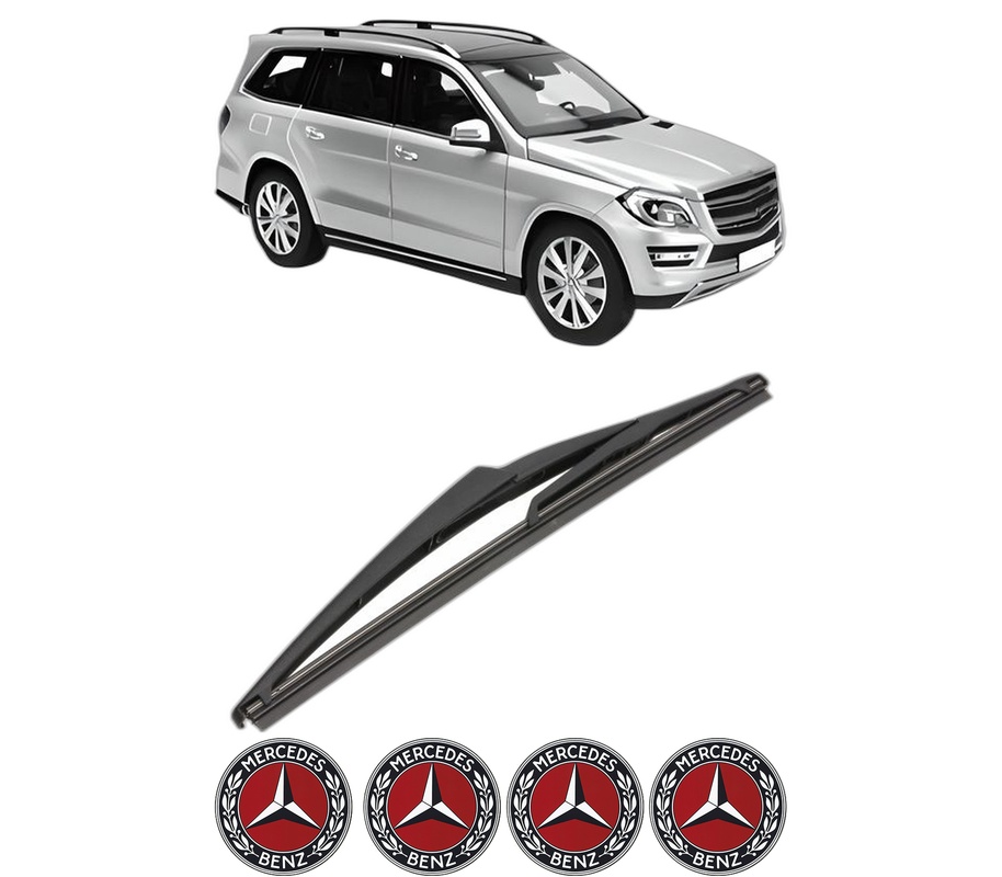 Stergator lamela spate MERCEDES-BENZ GL-CLASS (X166) din 2012 - 2015, pentru luneta auto, Valeo Silencio, din cauciuc siliconat rezistent, 4 Stickere Auto MERCEDES-BENZ