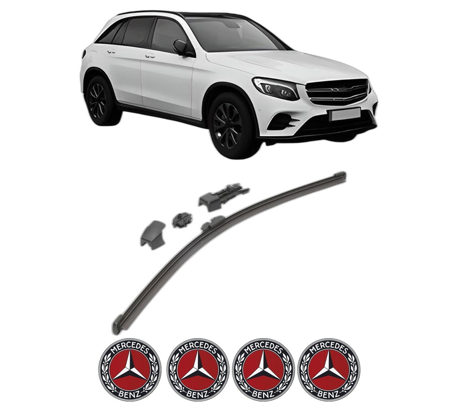 Stergator lamela spate MERCEDES-BENZ GLC (X253) din 2015 - 2022, pentru luneta auto, Valeo HydroConnect, din cauciuc siliconat rezistent, 4 Stickere Auto MERCEDES-BENZ