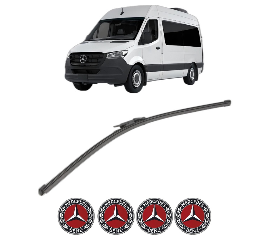 Stergator lamela spate MERCEDES-BENZ SPRINTER 3,5-t Tourer Bus (B907) din 2018 - 2021, pentru luneta auto, Valeo Silencio Xtrm, din cauciuc siliconat rezistent, 4 Stickere Auto MERCEDES-BENZ