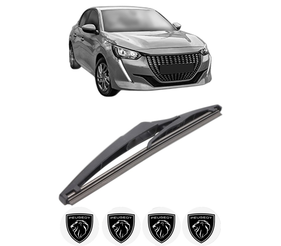 Stergator lamela spate PEUGEOT 208 II (UB_, UP_, UW_, UJ_) din 2019, pentru luneta auto, Bosch Twin, din cauciuc siliconat rezistent, 4 Stickere Auto PEUGEOT