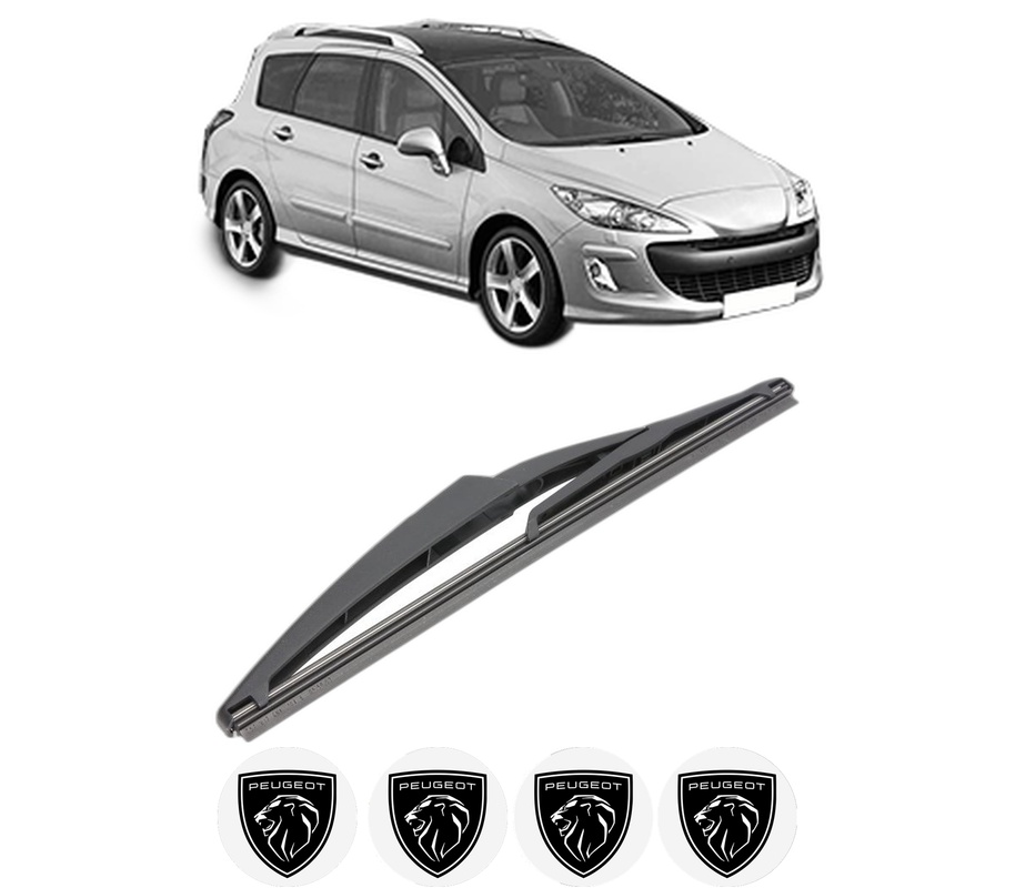 Stergator lamela spate PEUGEOT 308 SW I (4E_, 4H_) din 2007 - 2014, pentru luneta auto, Valeo Silencio, din cauciuc siliconat rezistent, 4 Stickere Auto PEUGEOT