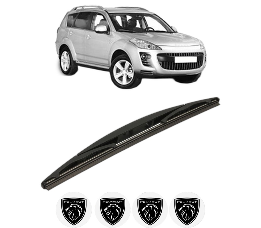 Stergator lamela spate PEUGEOT 4007 (VU_, VV_) din 2007 - 2013, pentru luneta auto, Bosch Twin, din cauciuc siliconat rezistent, 4 Stickere Auto PEUGEOT