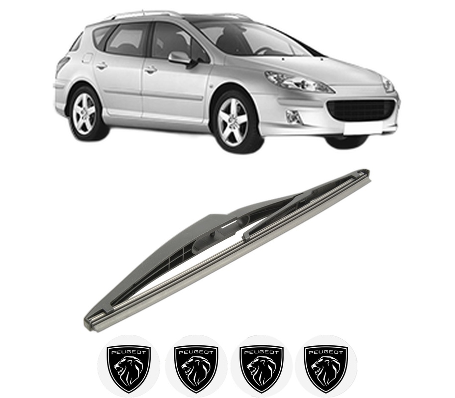 Stergator lamela spate PEUGEOT 407 SW (6E_, 6D_) din 2004 - 2010, pentru luneta auto, Bosch Twin, din cauciuc siliconat rezistent, 4 Stickere Auto PEUGEOT