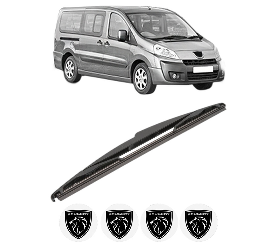 Stergator lamela spate PEUGEOT EXPERT TEPEE (VF3X_) din 2007 - 2016, pentru luneta auto, Valeo Silencio, din cauciuc siliconat rezistent, 4 Stickere Auto PEUGEOT