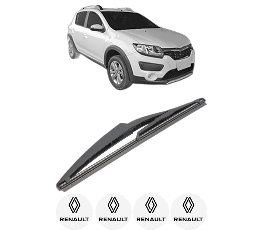 Stergator lamela spate RENAULT SANDERO/STEPWAY II (B8_) din 2013, pentru luneta auto, Valeo Silencio, din cauciuc siliconat rezistent, 4 Stickere Auto RENAULT