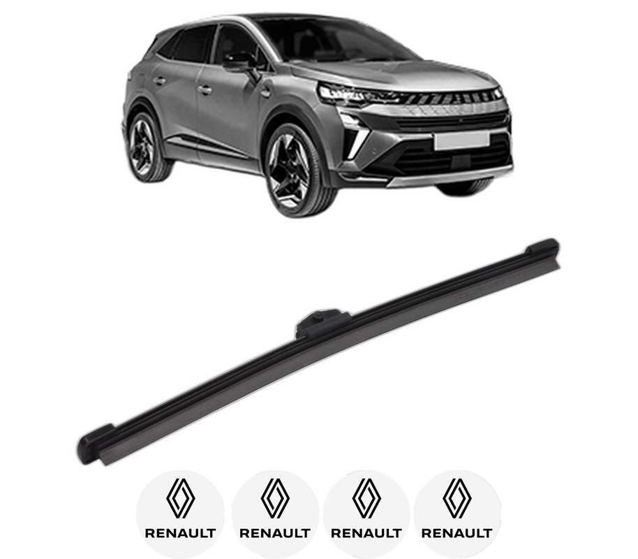 Stergator lamela spate RENAULT SYMBIOZ din 2024, pentru luneta auto, Valeo Silencio, din cauciuc siliconat rezistent, 4 Stickere Auto RENAULT
