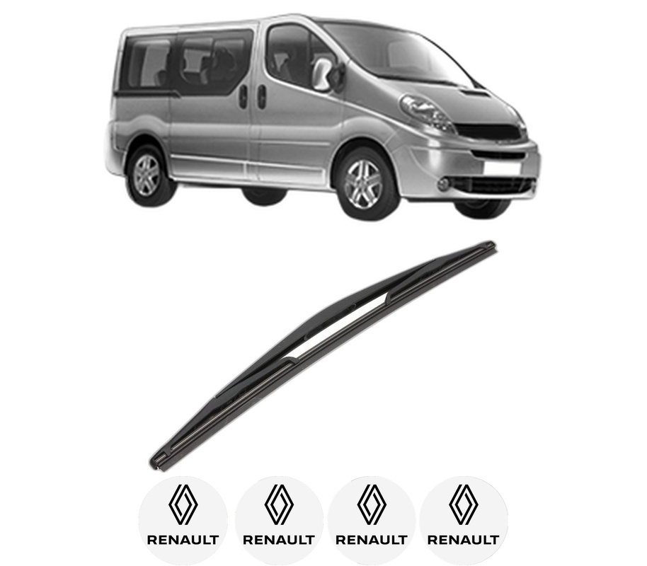Stergator lamela spate RENAULT TRAFIC II Bus (JL) din 2001 - 2018, pentru luneta auto, Valeo Silencio, din cauciuc siliconat rezistent, 4 Stickere Auto RENAULT