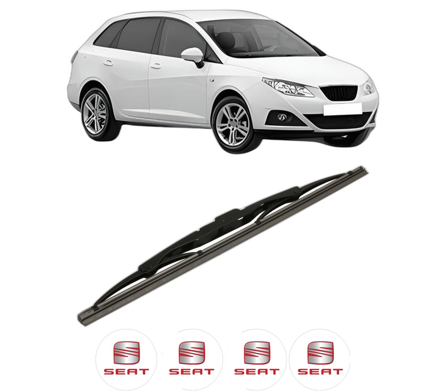 Stergator lamela spate SEAT IBIZA IV ST (6J8, 6P8) din 2010 - 2016, pentru luneta auto, Bosch Twin, din cauciuc siliconat rezistent, 4 Stickere Auto SEAT