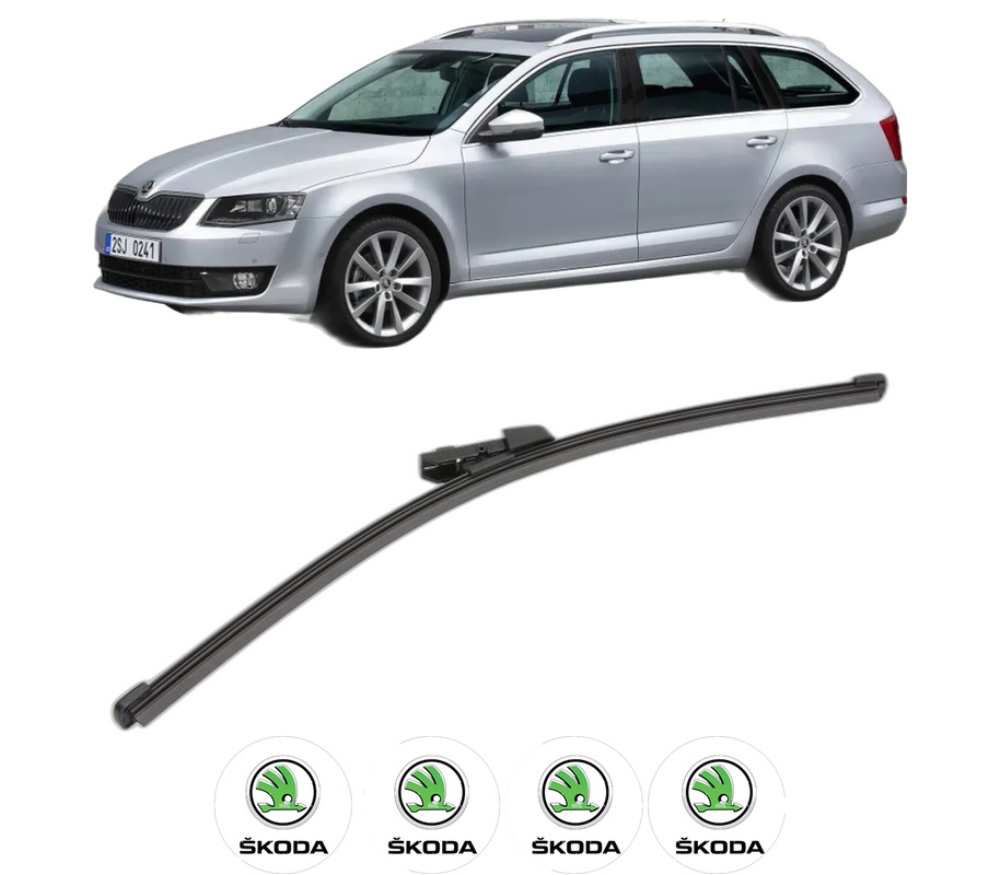 Stergator lamela spate SKODA OCTAVIA III Combi (5E5, 5E6) din 2012 - 2020, pentru luneta auto, Valeo Silencio Xtrm, din cauciuc siliconat rezistent, 4 Stickere Auto SKODA