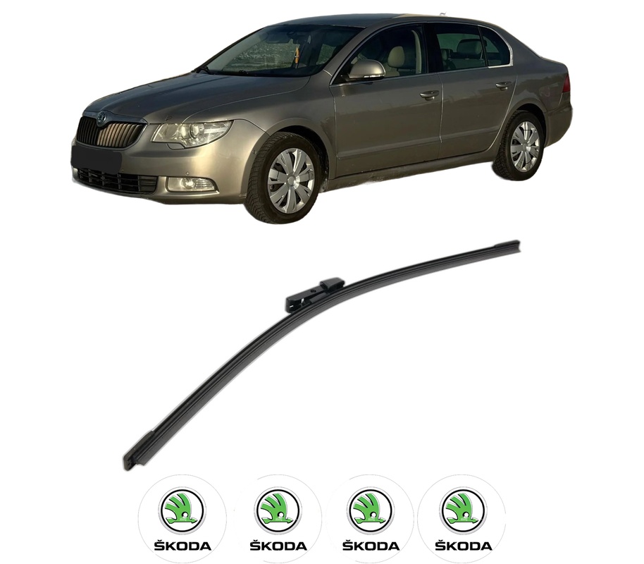 Stergator lamela spate SKODA SUPERB II Estate (3T5) din 2009 - 2015, pentru luneta auto, Bosch Aerotwin, din cauciuc siliconat rezistent, 4 Stickere Auto SKODA