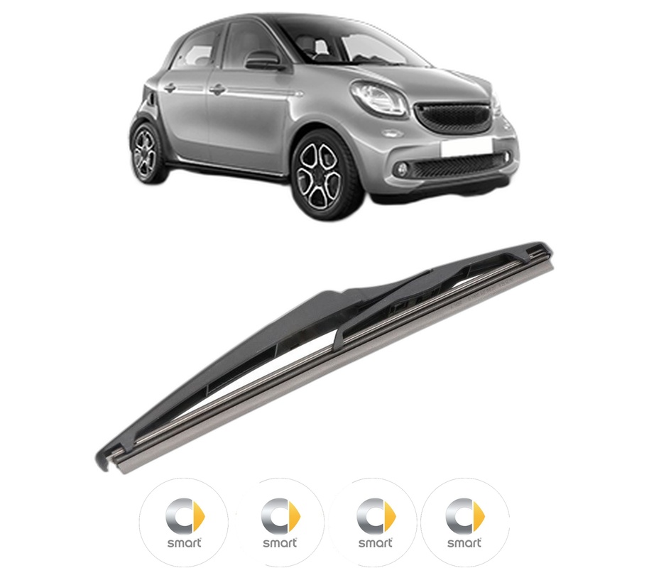 Stergator lamela spate SMART FORFOUR Hatchback (453) din 2014, pentru luneta auto, Valeo Silencio, din cauciuc siliconat rezistent, 4 Stickere Auto SMART