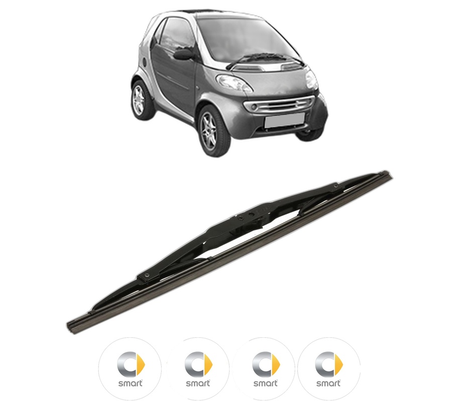 Stergator lamela spate SMART FORTWO Coupe (450) din 2004 - 2007, pentru luneta auto, Bosch Twin, din cauciuc siliconat rezistent, 4 Stickere Auto SMART