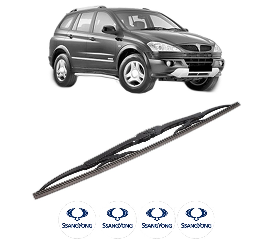 Stergator lamela spate SSANGYONG ACTYON I din 2005 - 2013, pentru luneta auto, Bosch Twin, din cauciuc siliconat rezistent, 4 Stickere Auto SSANGYONG