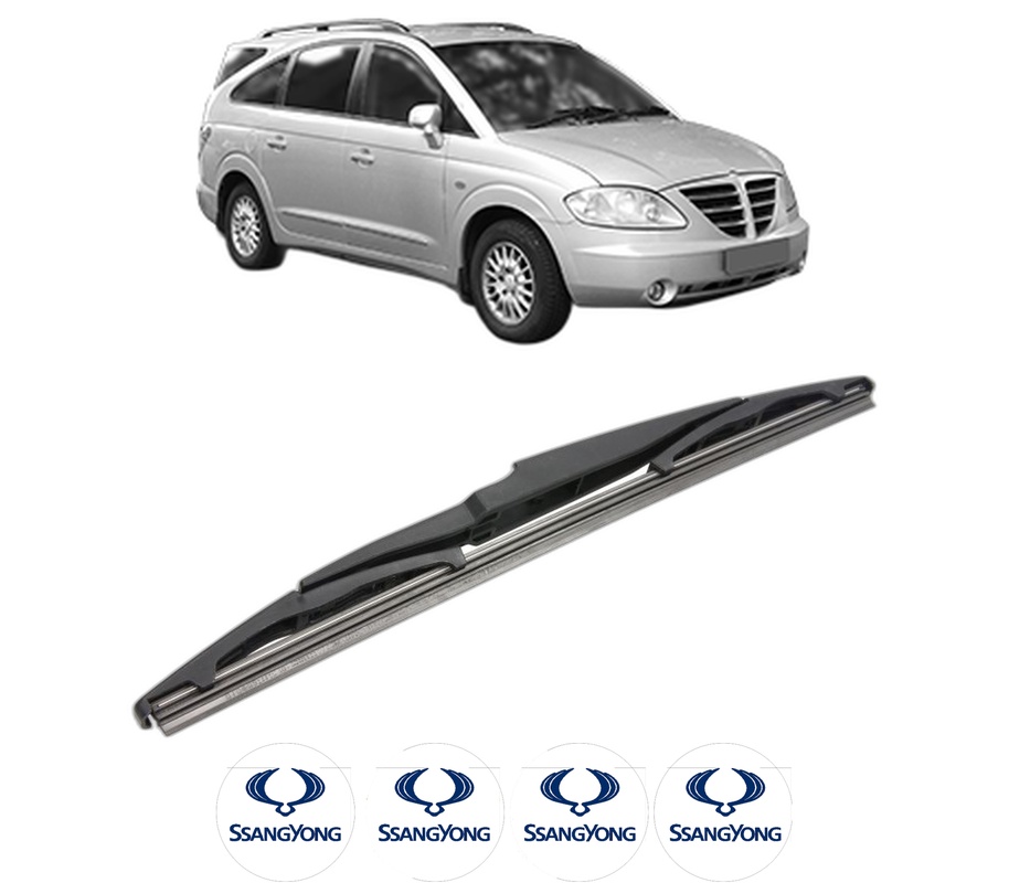 Stergator lamela spate SSANGYONG STAVIC din 2013, pentru luneta auto, Bosch Twin, din cauciuc siliconat rezistent, 4 Stickere Auto SSANGYONG