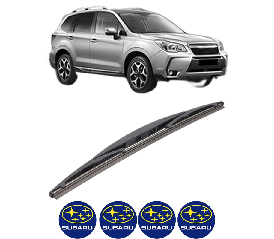 Stergator lamela spate SUBARU FORESTER (SJ_) din 2012, pentru luneta auto, Bosch Twin, din cauciuc siliconat rezistent, 4 Stickere Auto SUBARU