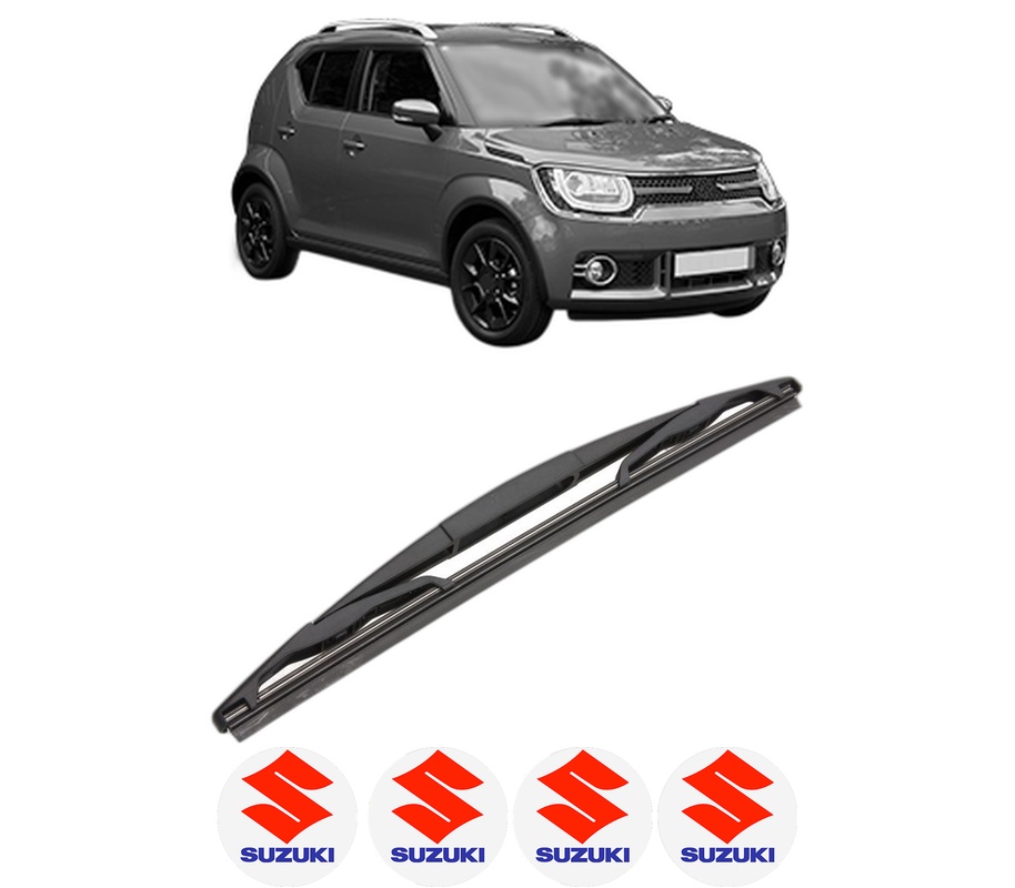 Stergator lamela spate SUZUKI IGNIS III (MF, FF) din 2016, pentru luneta auto, Valeo Silencio, din cauciuc siliconat rezistent, 4 Stickere Auto SUZUKI