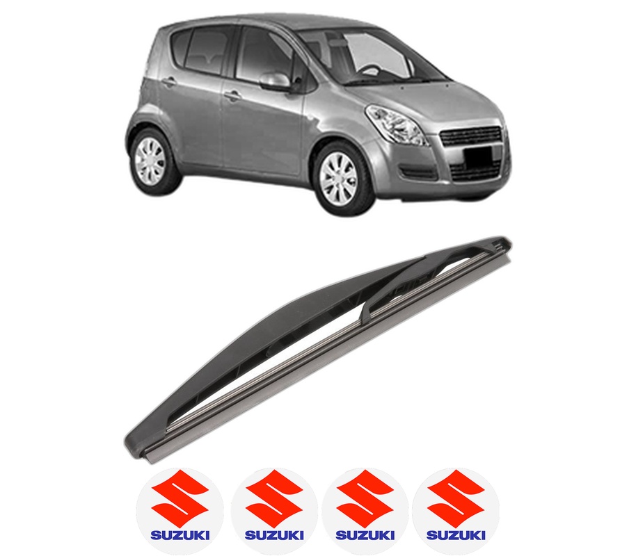 Stergator lamela spate SUZUKI SPLASH (EX) din 2008, pentru luneta auto, Valeo Silencio, din cauciuc siliconat rezistent, 4 Stickere Auto SUZUKI