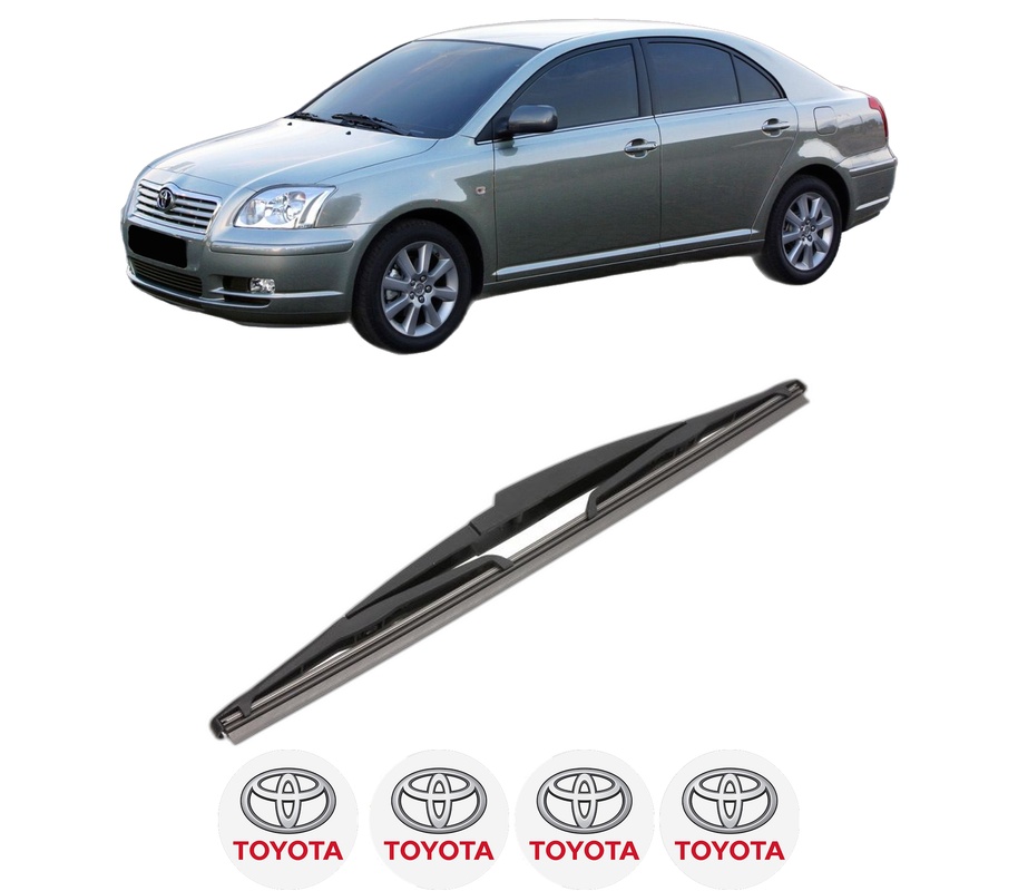Stergator lamela spate TOYOTA AVENSIS (_T25_) din 2003 - 2008, pentru luneta auto, Valeo Silencio, din cauciuc siliconat rezistent, 4 Stickere Auto TOYOTA