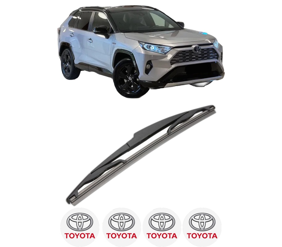 Stergator lamela spate TOYOTA RAV 4 V VAN (_A5_, _H5_) din 2018, pentru luneta auto, Valeo Silencio, din cauciuc siliconat rezistent, 4 Stickere Auto TOYOTA