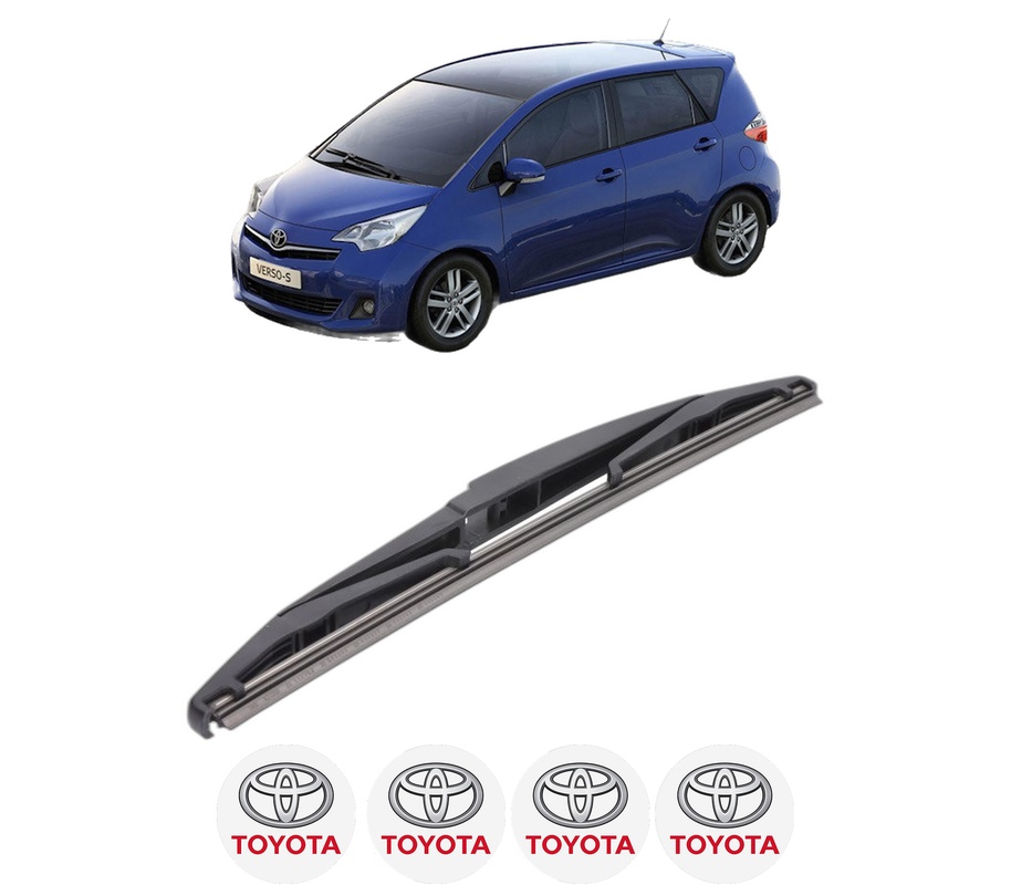 Stergator lamela spate TOYOTA VERSO S (_P12_) din 2010 - 2016, pentru luneta auto, Bosch Twin, din cauciuc siliconat rezistent, 4 Stickere Auto TOYOTA