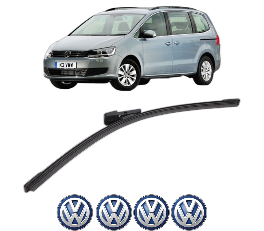 Stergator lamela spate Volkswagen SHARAN VAN (7N1, 7N2) din 2010 - 2015, pentru luneta auto, Bosch Aerotwin, din cauciuc siliconat rezistent, 4 Stickere Auto VW
