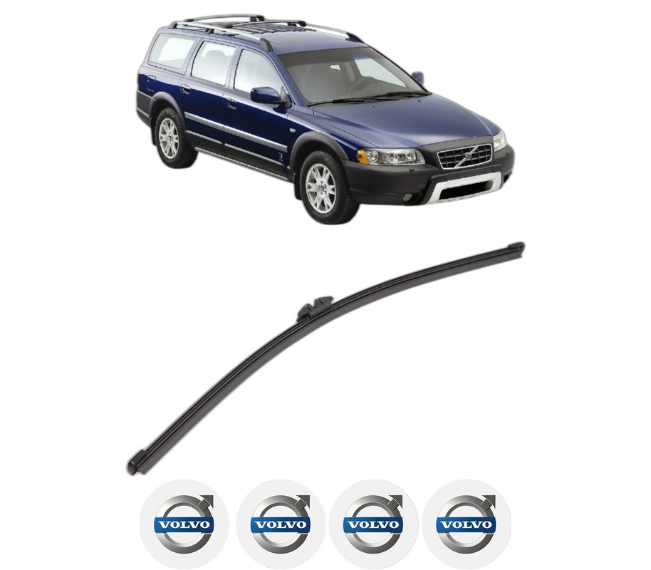Stergator lamela spate VOLVO XC70 II (136) din 2007 - 2016, pentru luneta auto, Valeo Silencio Xtrm, din cauciuc siliconat rezistent, 4 Stickere Auto VOLVO