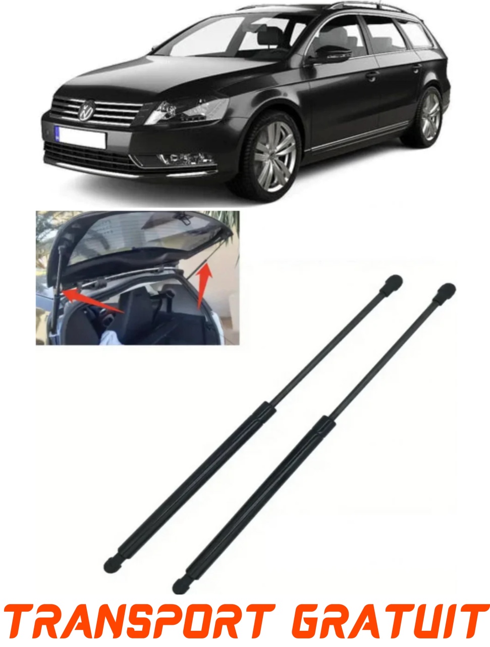 Set 2 amortizoare Haion portbagaj pentru masina VOLKSWAGEN Passat B7