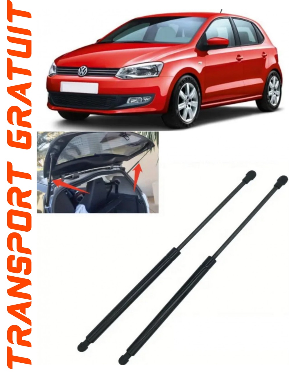Set 2 amortizoare Haion portbagaj pentru masina VOLKSWAGEN Polo